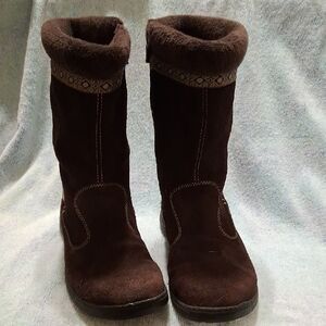 Dr. Scholl's brand brown suede faux-fur lined winter boots  Size 6